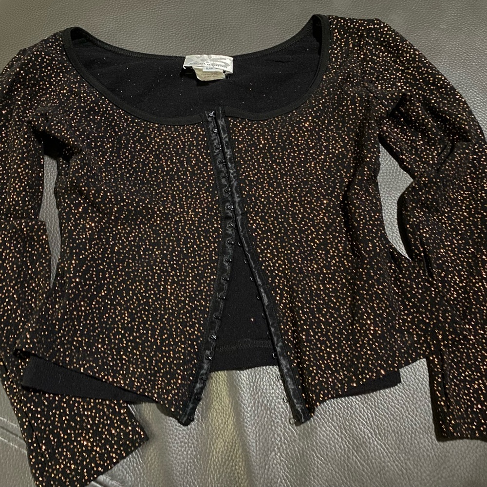 Y2K Vintage Beautiful Women’s Cropped Sheer Sleeves Top Sz S
